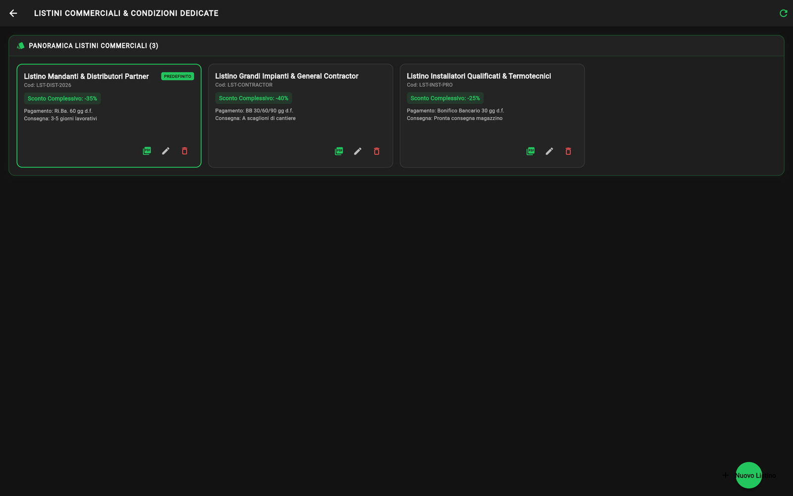 Gestione Listini Commerciali Multipli e Condizioni di Pagamento Dedicate KUSTOR CRM
